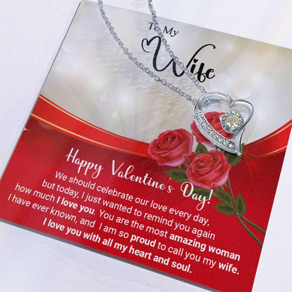 To My Wife Celebrate Our Love Every Day Forever Love Pendant Necklace - Mallard Moon Gift Shop