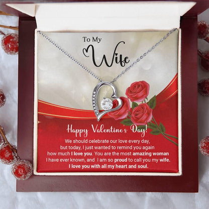 To My Wife Celebrate Our Love Every Day Forever Love Pendant Necklace - Mallard Moon Gift Shop