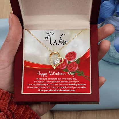 To My Wife Celebrate Our Love Every Day Forever Love Pendant Necklace - Mallard Moon Gift Shop