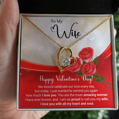To My Wife Celebrate Our Love Every Day Forever Love Pendant Necklace - Mallard Moon Gift Shop