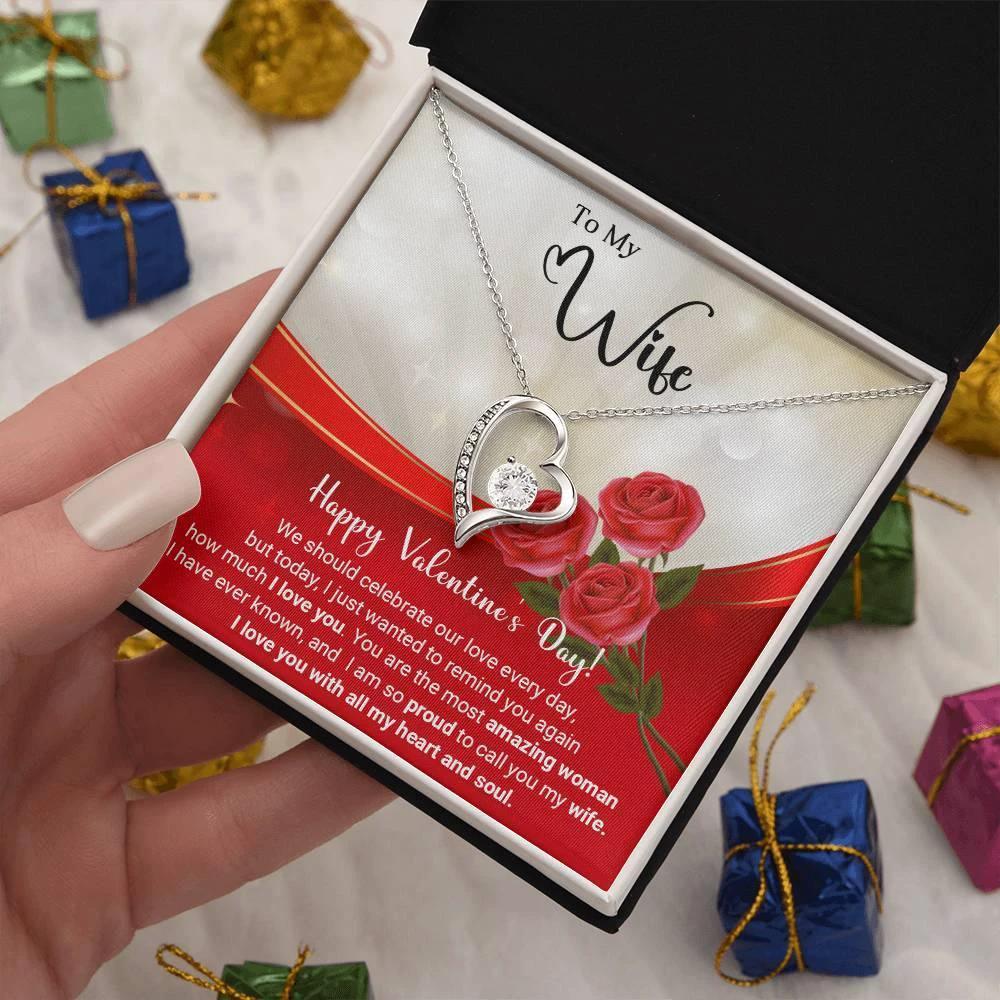To My Wife Celebrate Our Love Every Day Forever Love Pendant Necklace