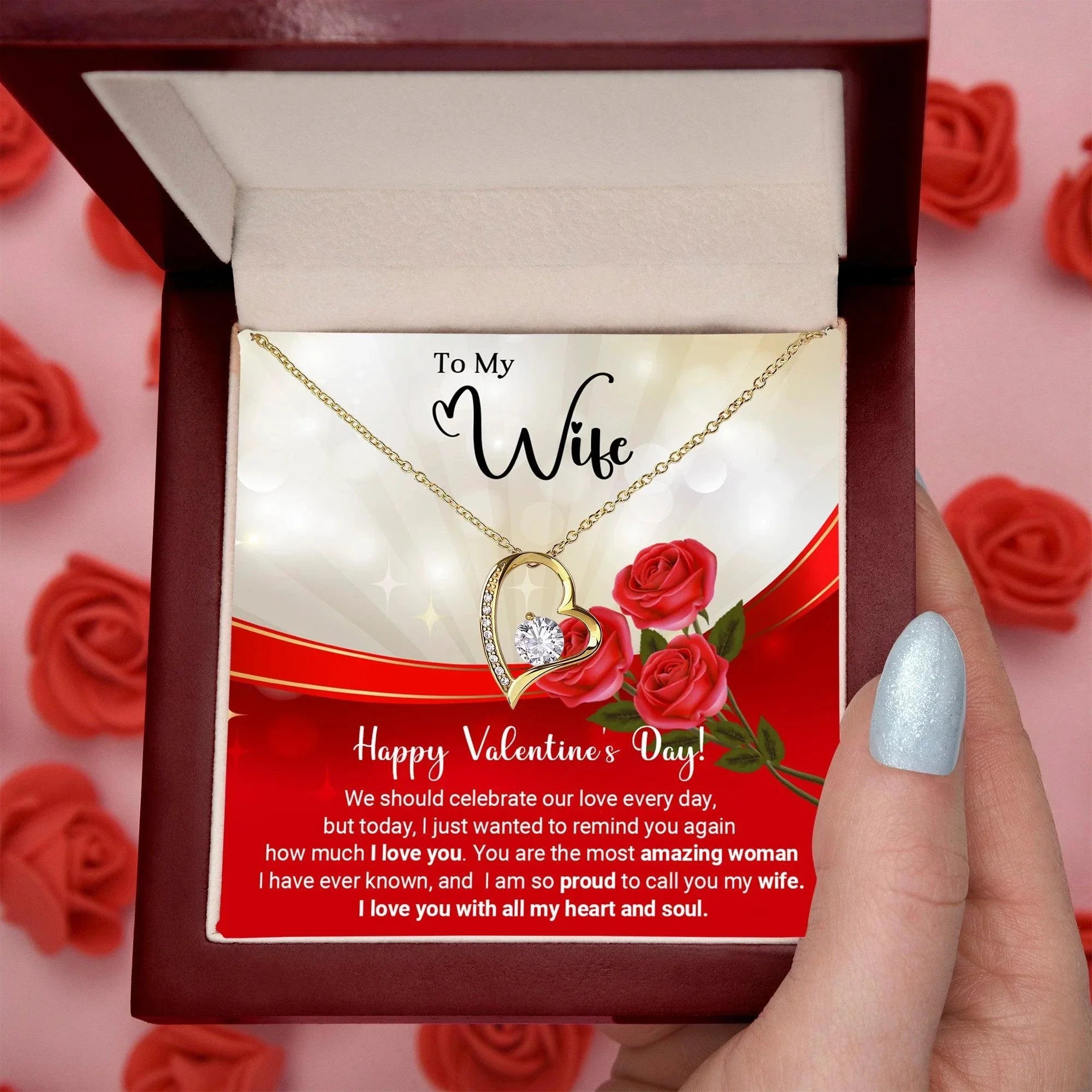 To My Wife Celebrate Our Love Every Day Forever Love Pendant Necklace