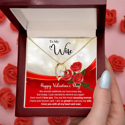 To My Wife Celebrate Our Love Every Day Forever Love Pendant Necklace - Mallard Moon Gift Shop