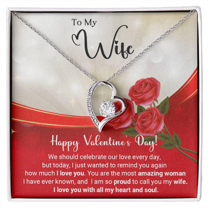 To My Wife Celebrate Our Love Every Day Forever Love Pendant Necklace - Mallard Moon Gift Shop