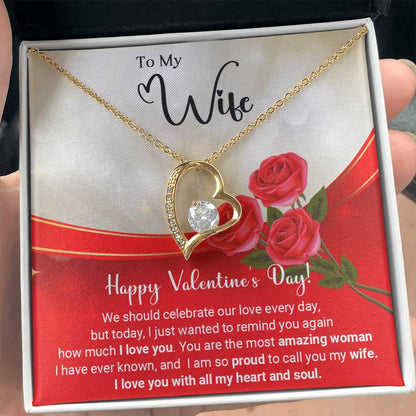 To My Wife Celebrate Our Love Every Day Forever Love Pendant Necklace - Mallard Moon Gift Shop
