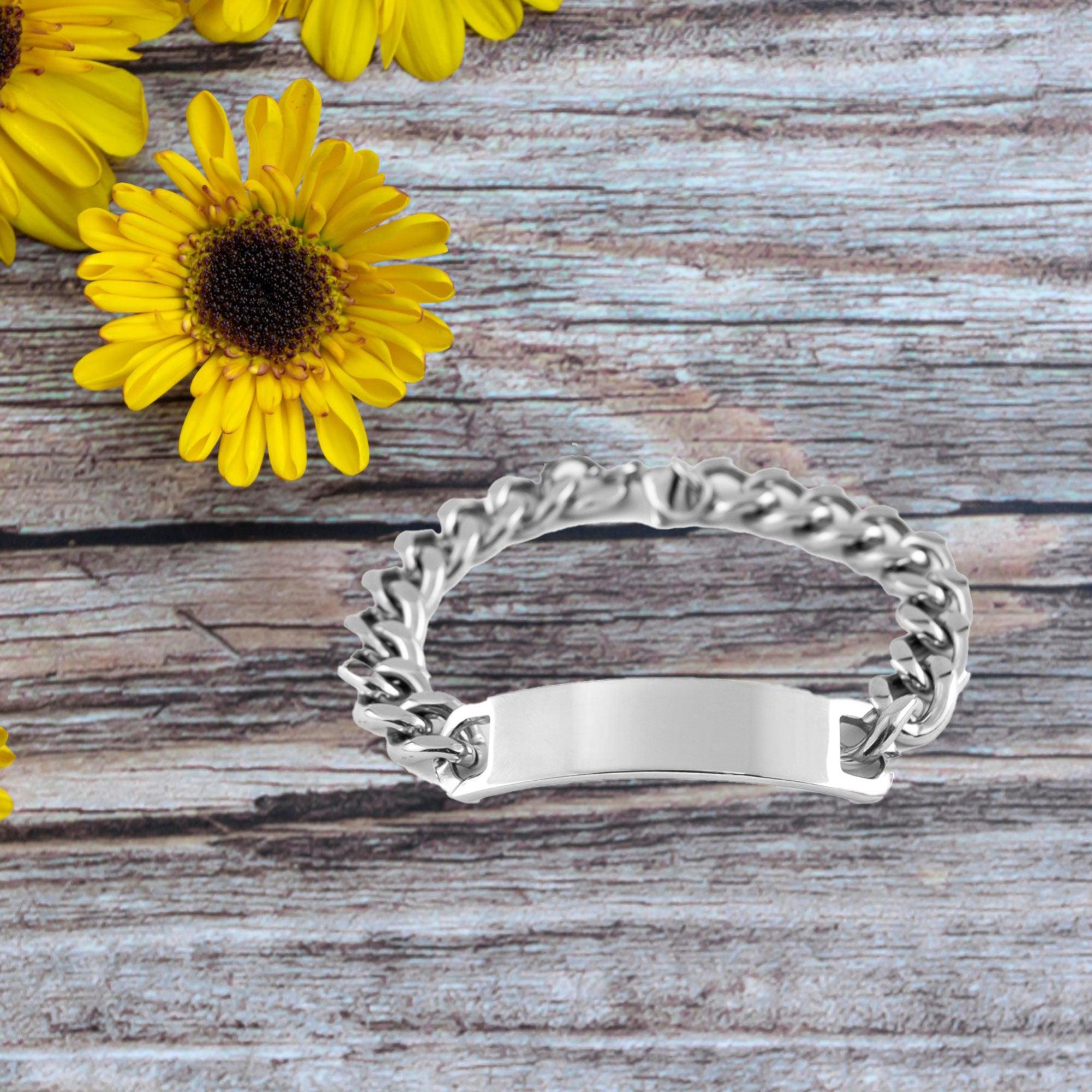 To My Wife Gifts, Never give up no matter what, Inspirational Wife Cuban Chain Stainless Steel Bracelet, Encouragement Birthday Christmas Unique Gifts For Wife - Mallard Moon Gift Shop