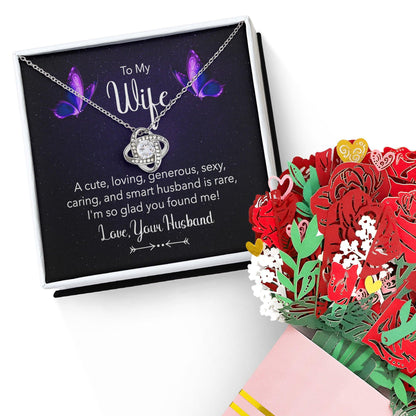 To my Wife I am So Glad You Found Me Love Knot Necklace - Mallard Moon Gift Shop