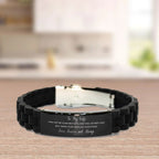 To My Wife I Want to Be Your Last Everything Engraved Black Glidelock Clasp Bracelet