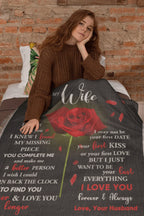 To My Wife - The Day I Met You I Found My Missing Piece Heirloom Woven Blanket