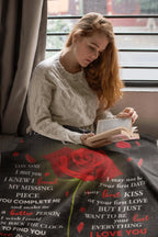 To My Wife - The Day I Met You I Found My Missing Piece Heirloom Woven Blanket