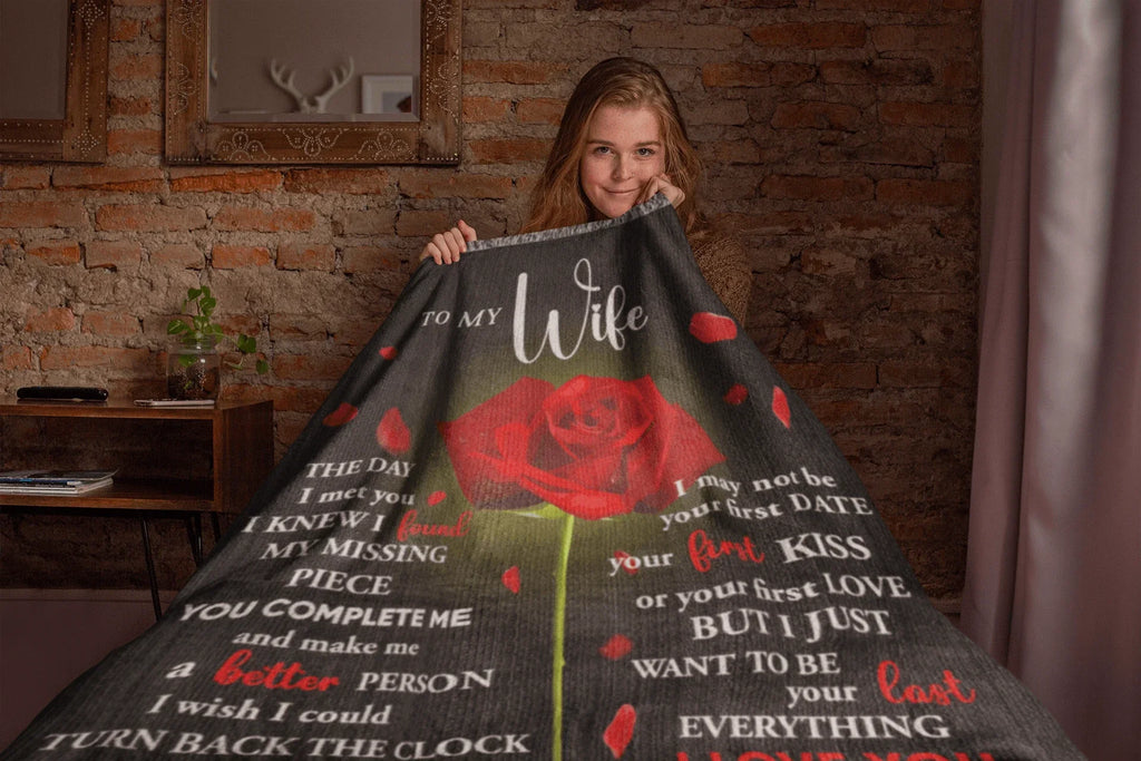 To My Wife - The Day I Met You I Found My Missing Piece Heirloom Woven Blanket