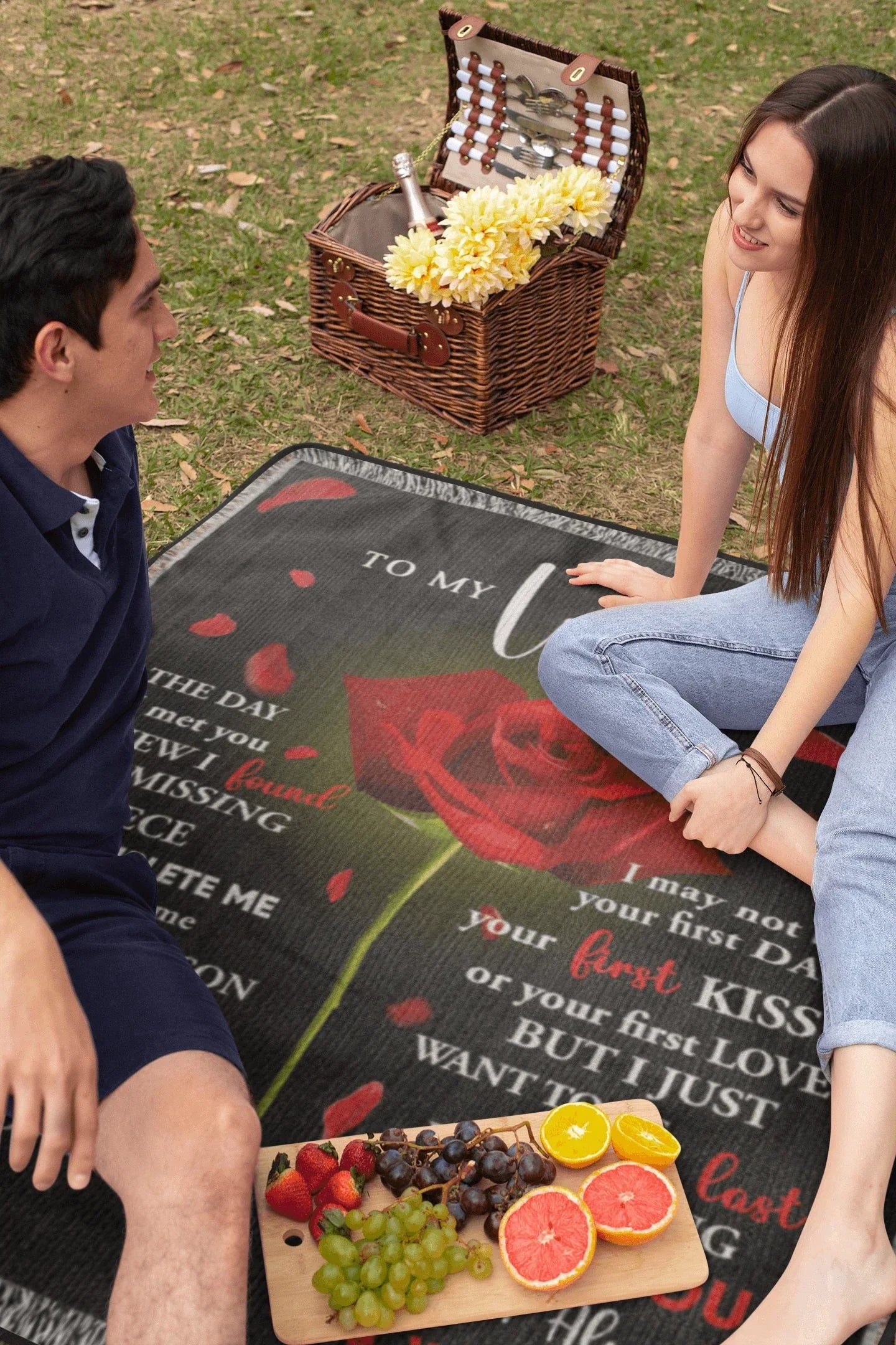 To My Wife - The Day I Met You I Found My Missing Piece Heirloom Woven Blanket