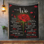 To My Wife - The Day I Met You I Found My Missing Piece Heirloom Woven Blanket
