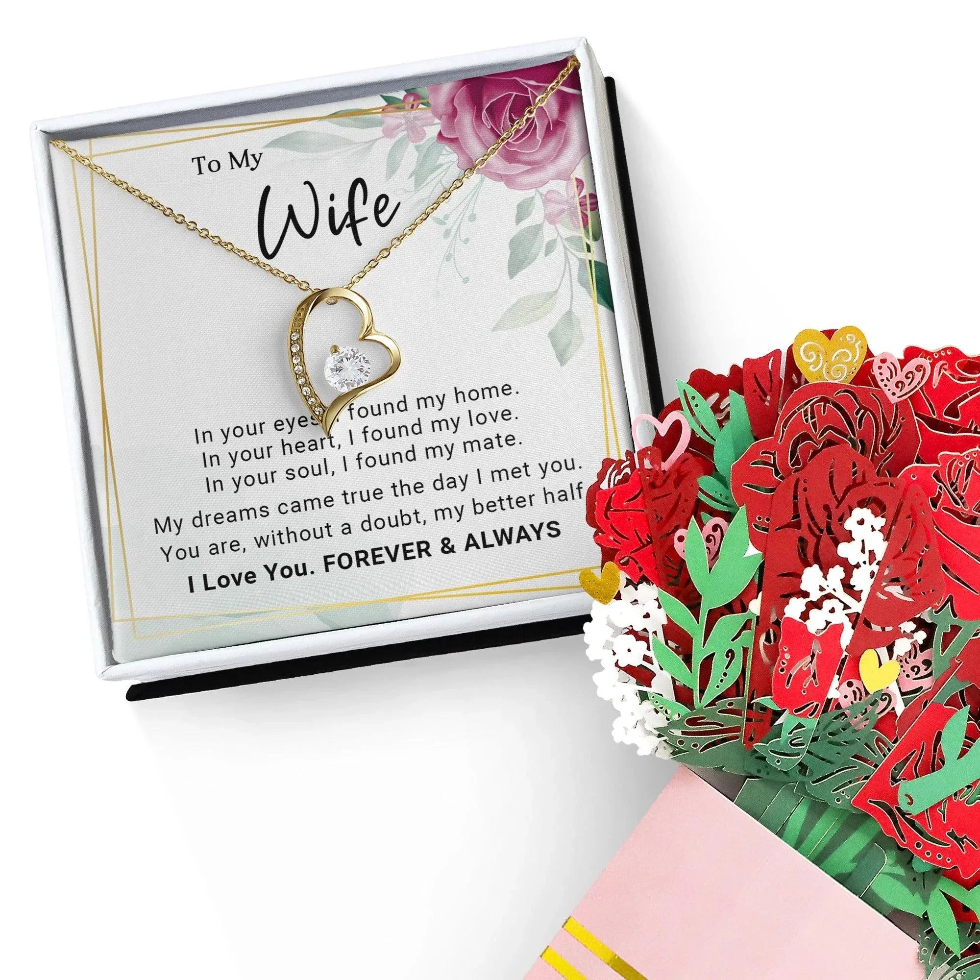 To My Wife You Are My Better Half Forever Love Pendant Necklace