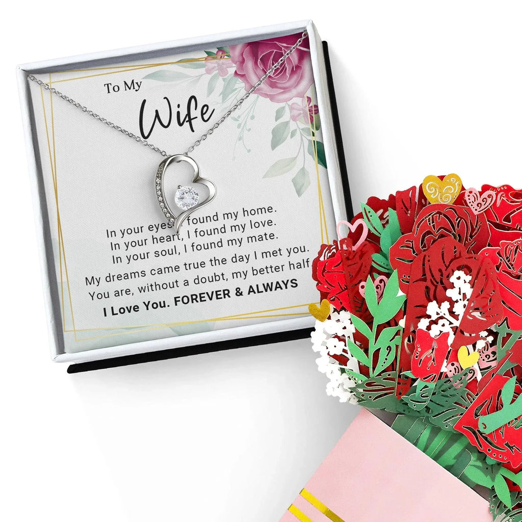 To My Wife You Are My Better Half Forever Love Pendant Necklace