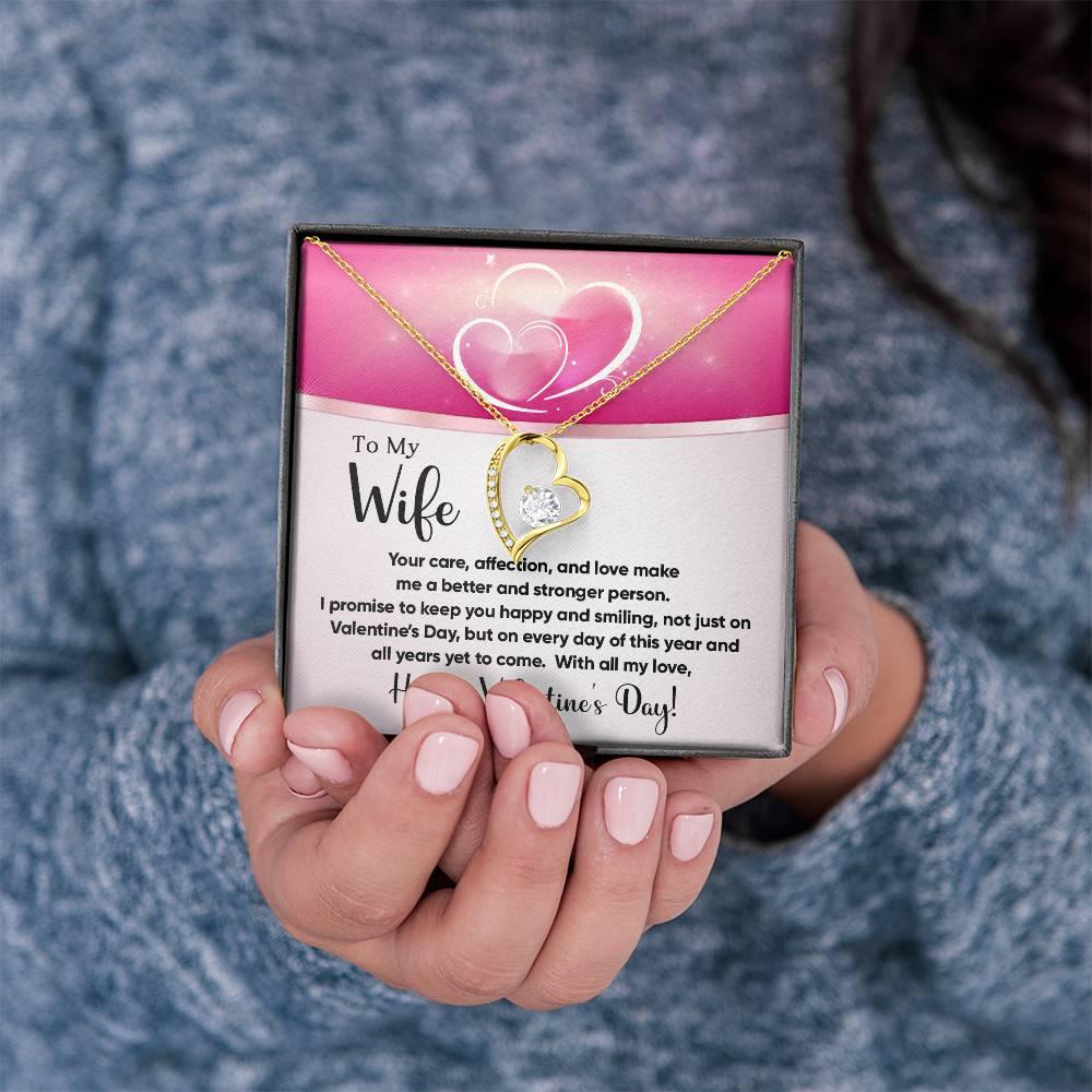To-My-Wife--You-Make-Me-a-Better-Person Forever Love Heart Pendant Necklace - Mallard Moon Gift Shop