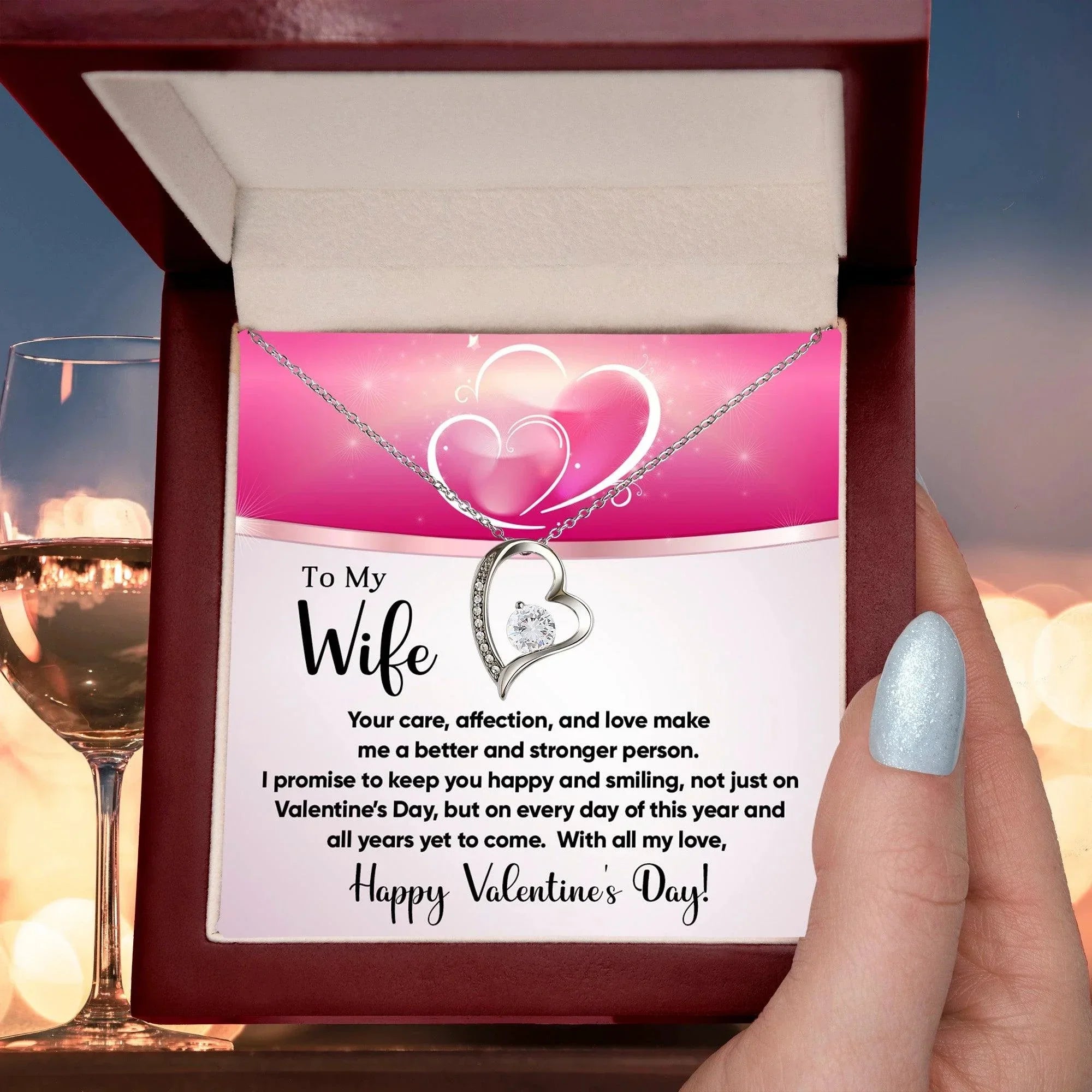 To My Wife You Make Me a Better Person Forever Love Pendant Necklace