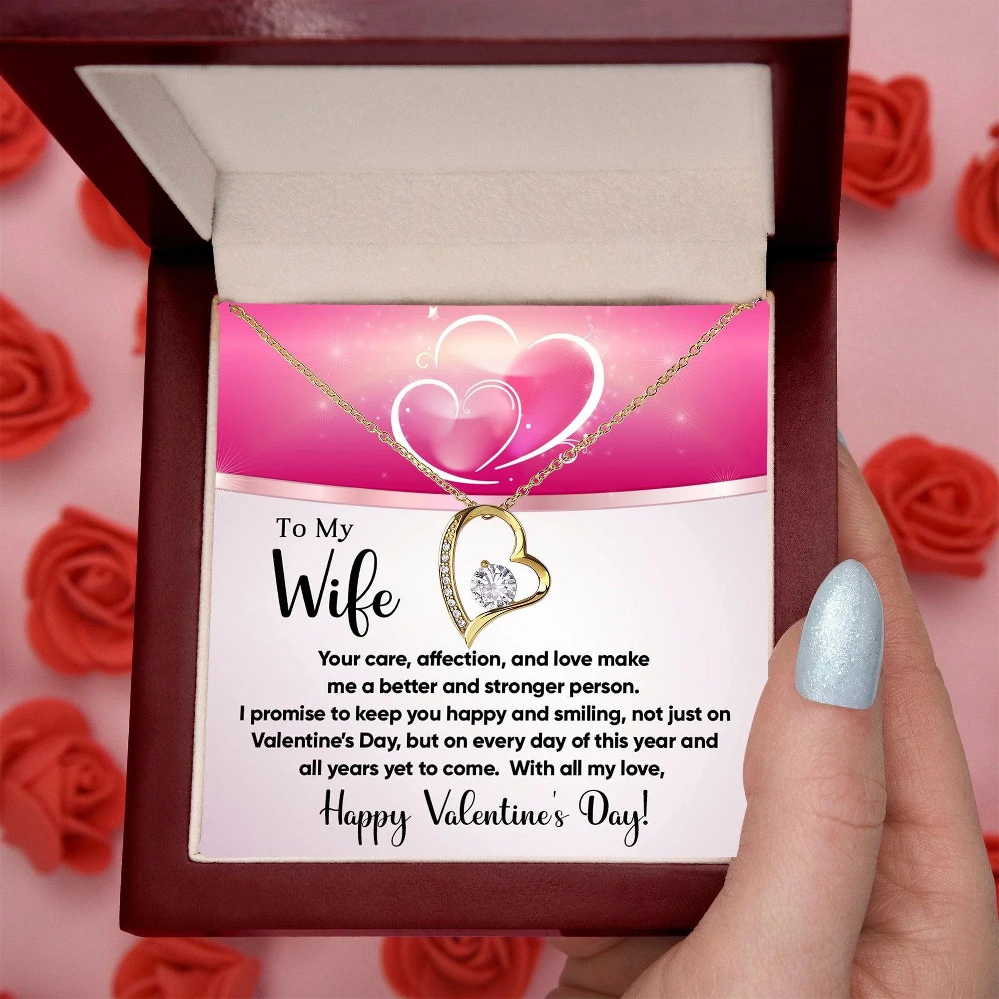 To My Wife You Make Me a Better Person Forever Love Pendant Necklace