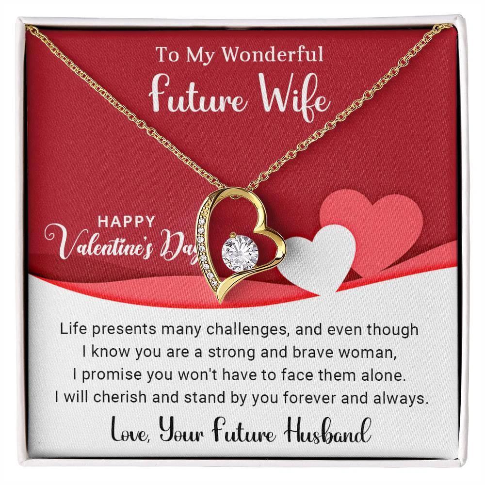 To My Wonderful Future Wife I Will Cherish You Forever Love Pendant Necklace