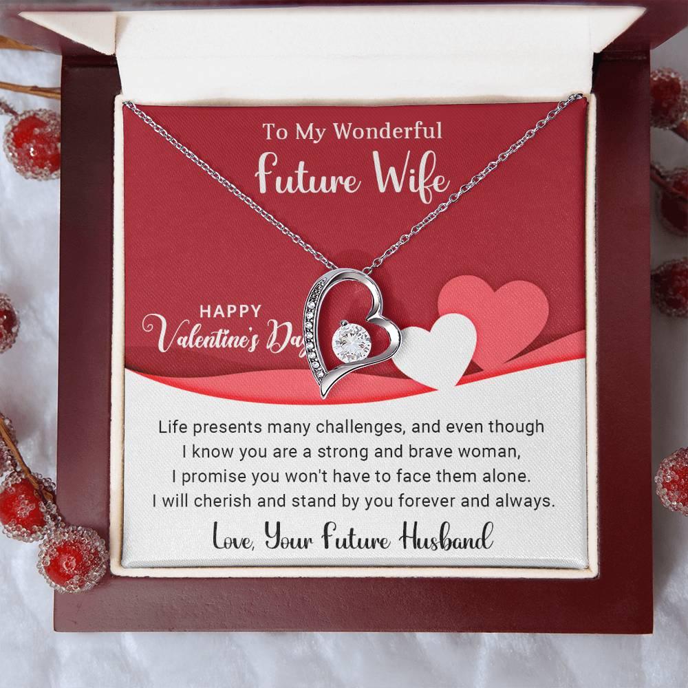 To My Wonderful Future Wife I Will Cherish You Forever Love Pendant Necklace - Mallard Moon Gift Shop