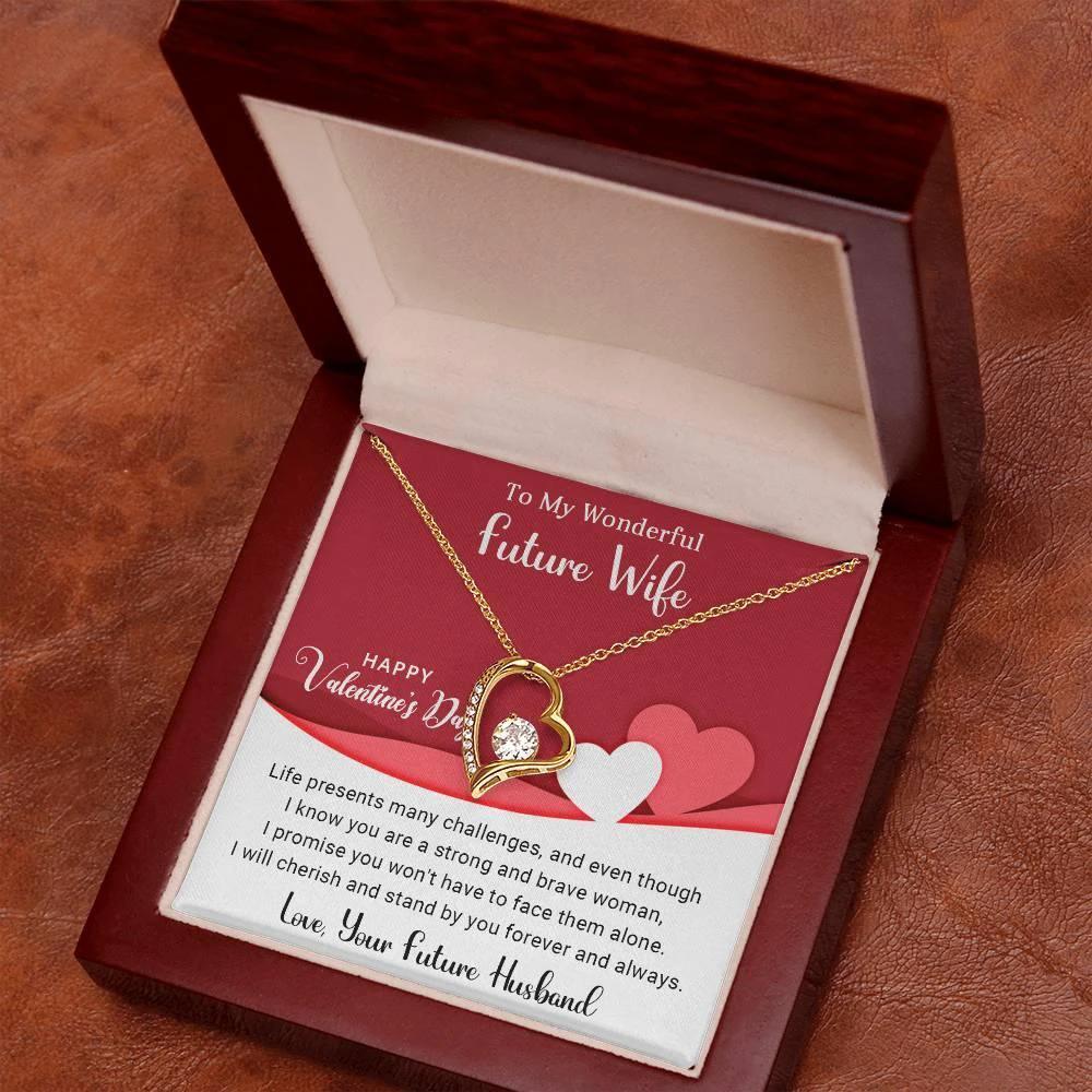To My Wonderful Future Wife I Will Cherish You Forever Love Pendant Necklace