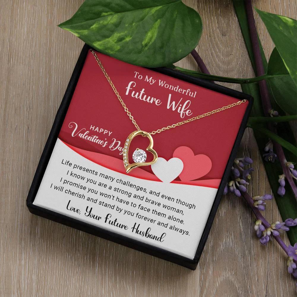 To My Wonderful Future Wife I Will Cherish You Forever Love Pendant Necklace