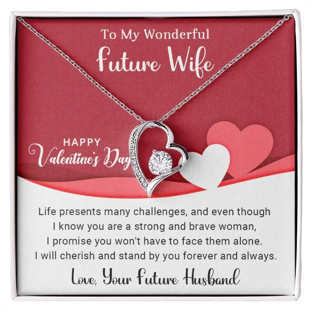 To My Wonderful Future Wife I Will Cherish You Forever Love Pendant Necklace