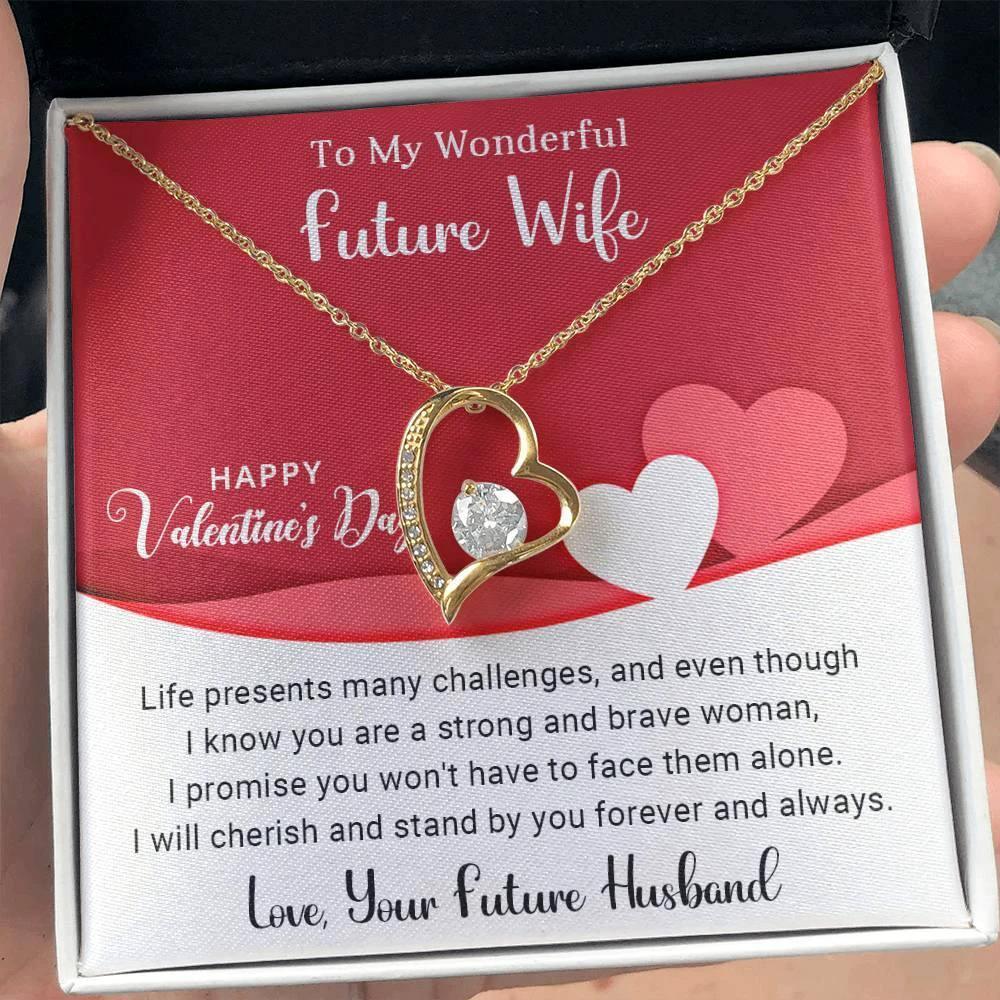 To My Wonderful Future Wife I Will Cherish You Forever Love Pendant Necklace