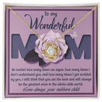 To My Wonderful Mom-Love Your Stubborn Child Knot Pendant Necklace