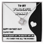 To My Wonderful Mommy-to-Be - Sorry For All the Kicking - Love Knot Necklace
