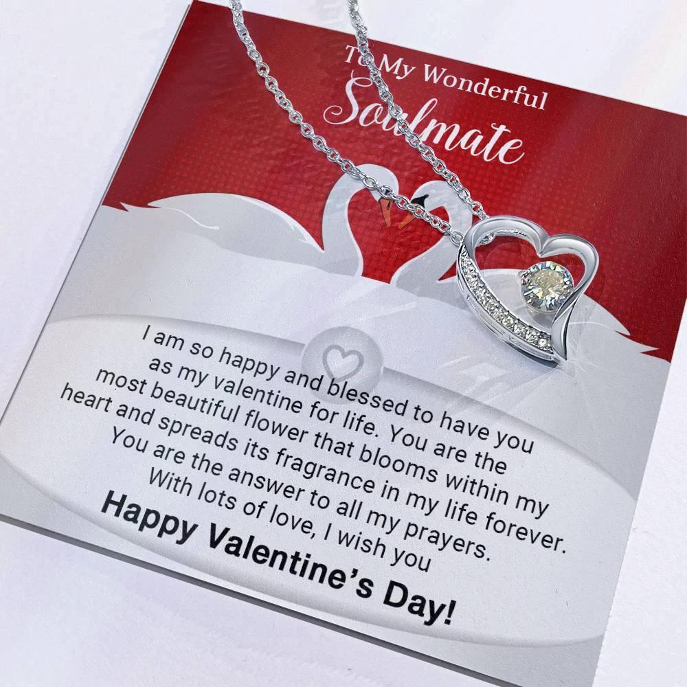 To My Wonderful Soulmate I Am Blessed to Have You for My Valentine Forever Love Pendant Necklace