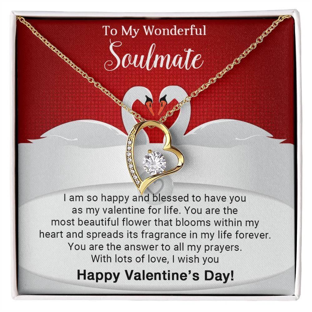 To My Wonderful Soulmate I Am Blessed to Have You for My Valentine Forever Love Pendant Necklace