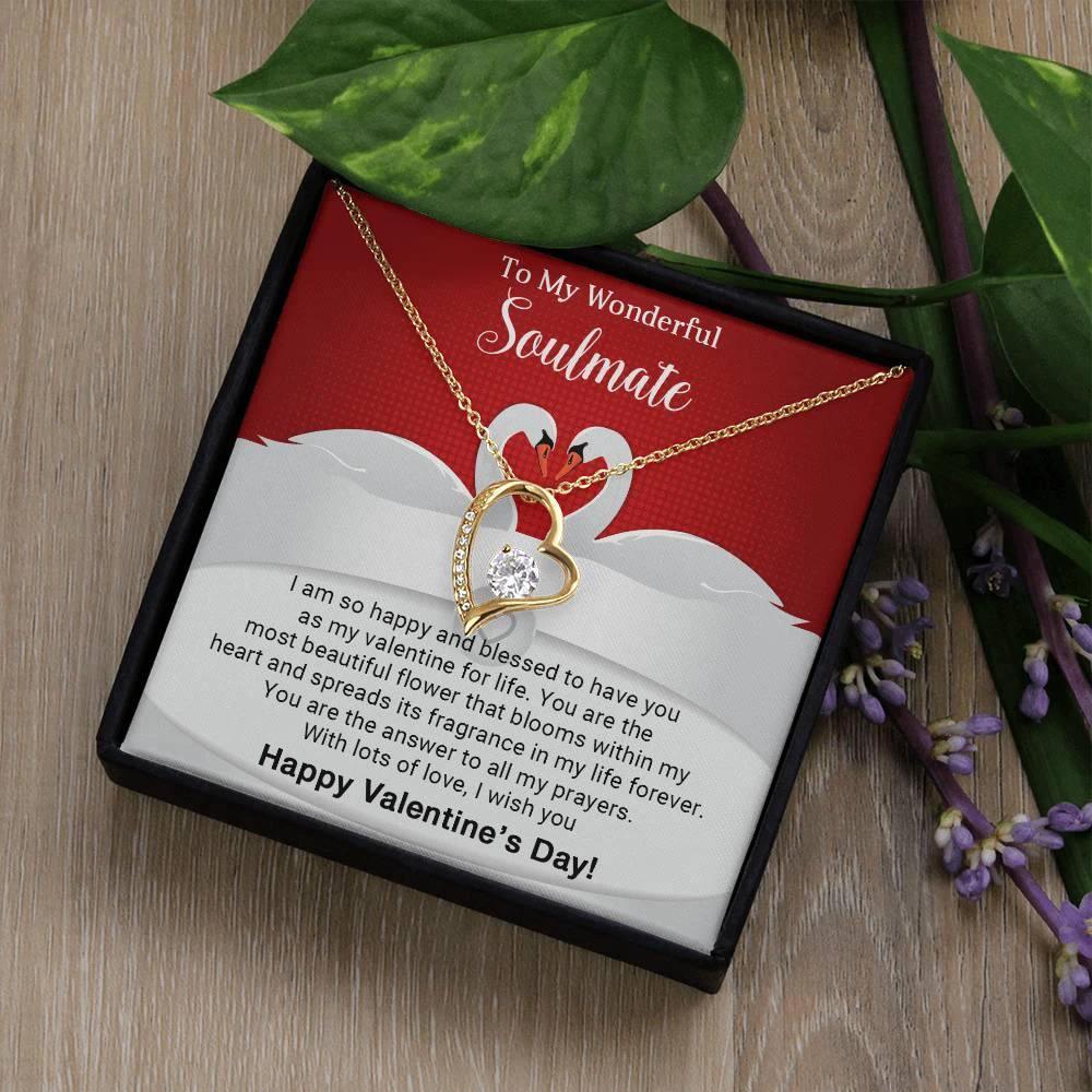To My Wonderful Soulmate I Am Blessed to Have You for My Valentine Forever Love Pendant Necklace