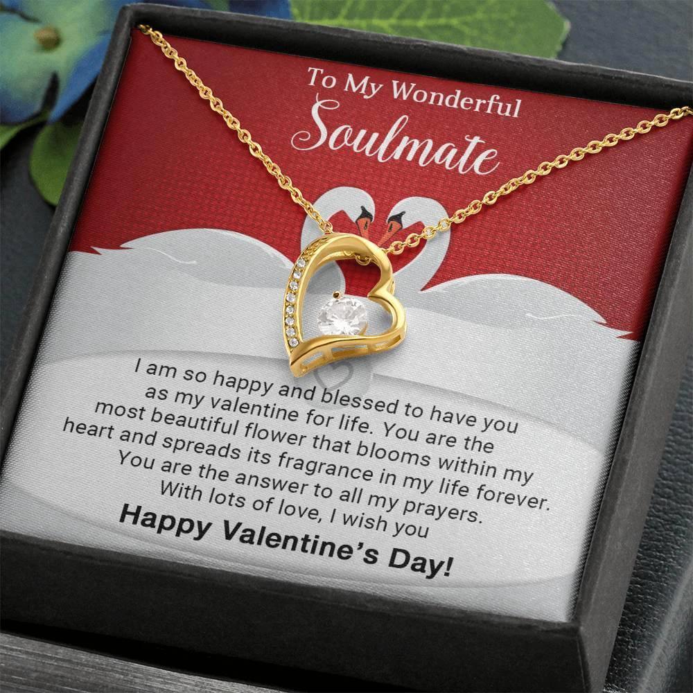 To My Wonderful Soulmate I Am Blessed to Have You for My Valentine Forever Love Pendant Necklace