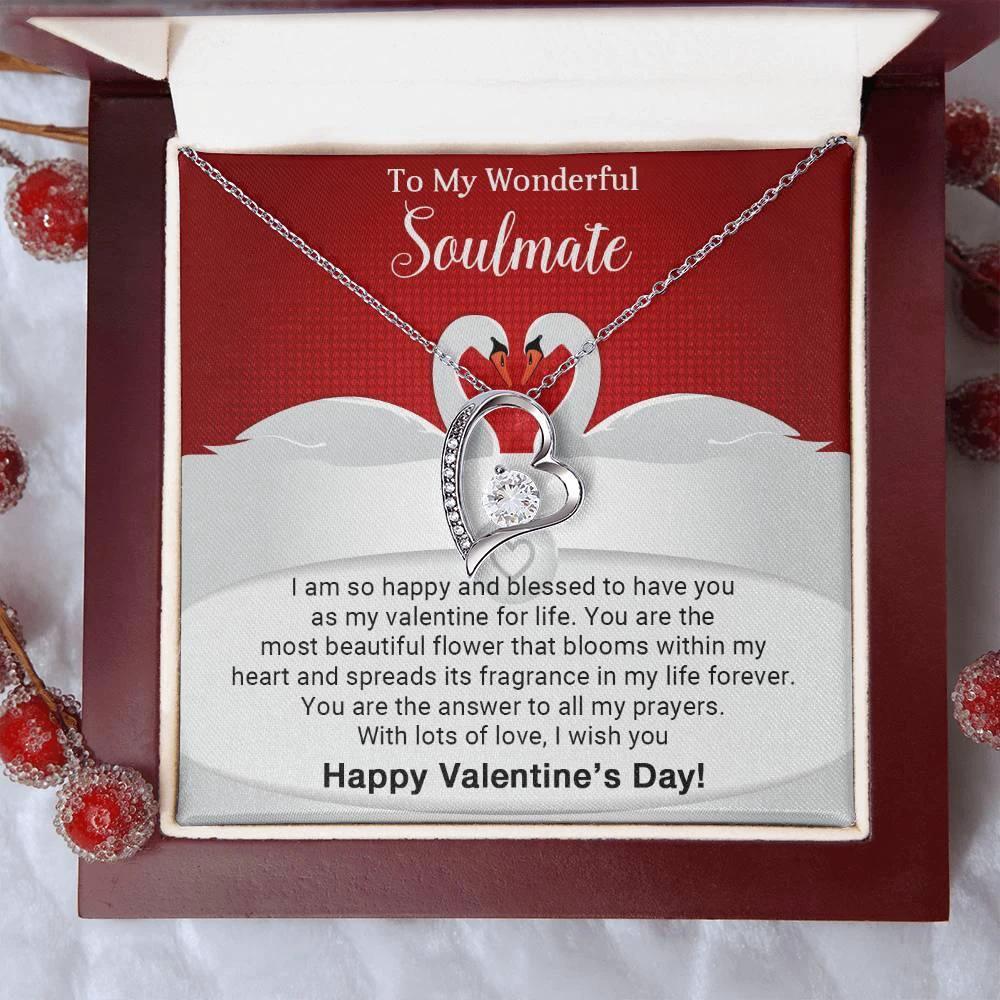 To My Wonderful Soulmate I Am Blessed to Have You for My Valentine Forever Love Pendant Necklace