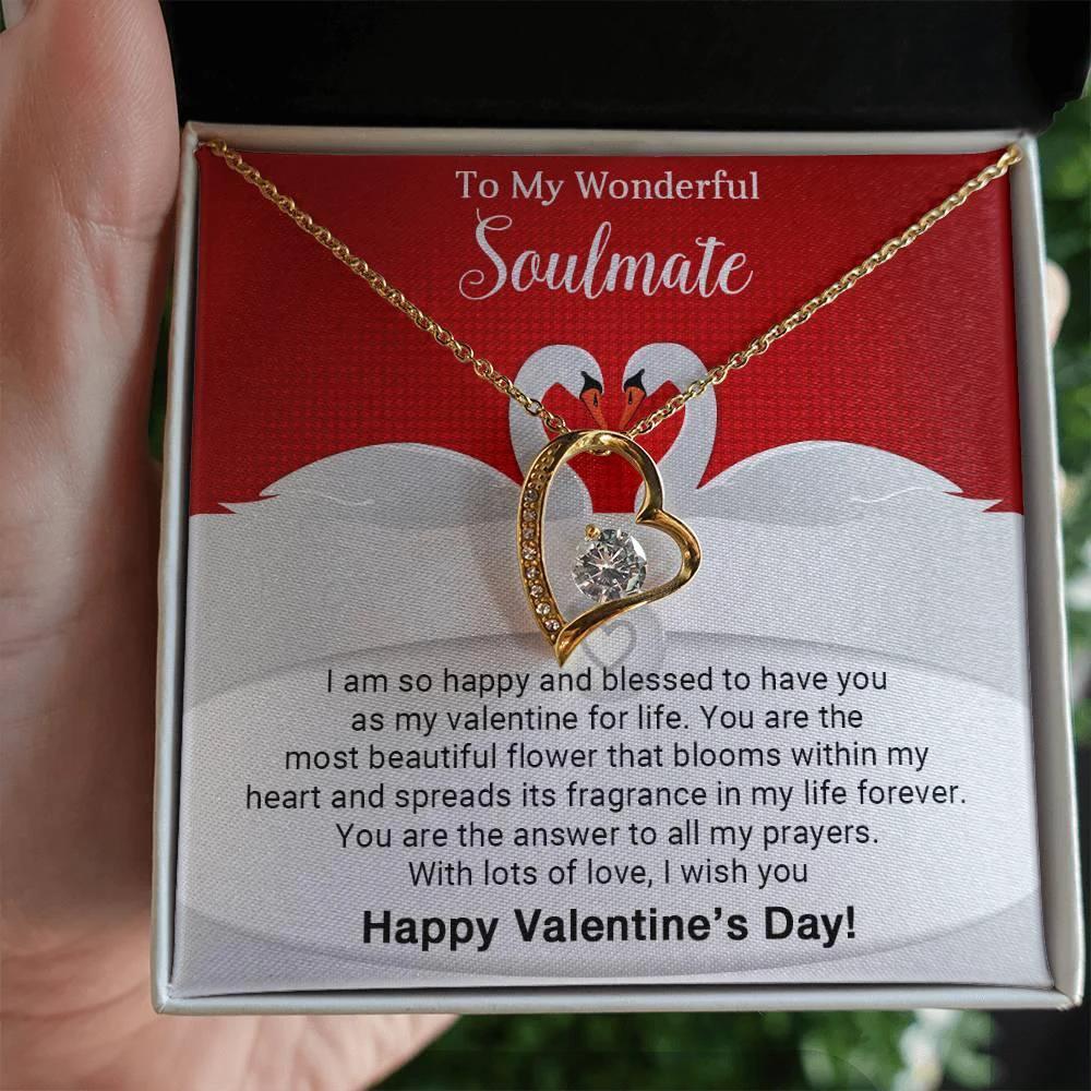 To My Wonderful Soulmate I Am Blessed to Have You for My Valentine Forever Love Pendant Necklace
