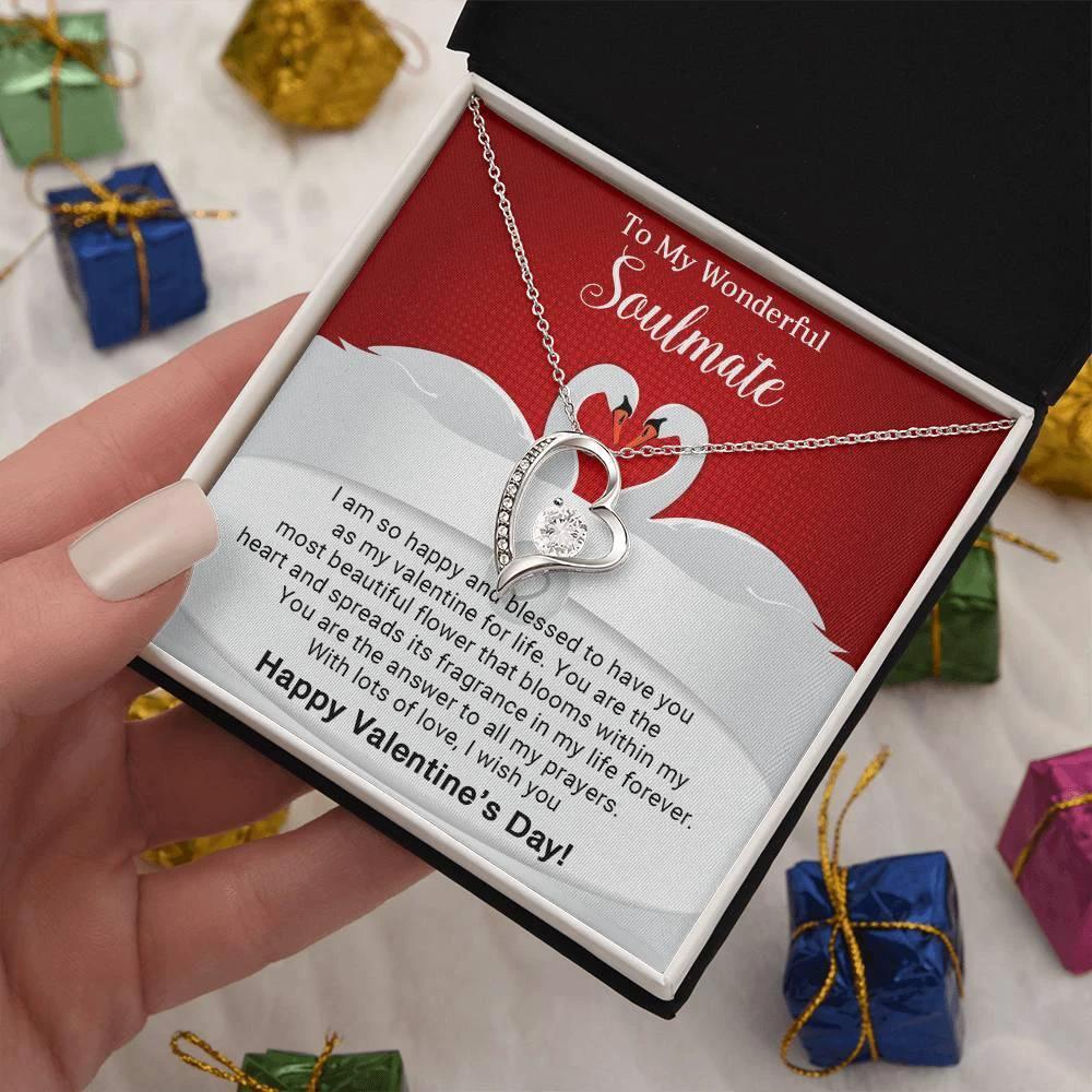 To My Wonderful Soulmate I Am Blessed to Have You for My Valentine Forever Love Pendant Necklace