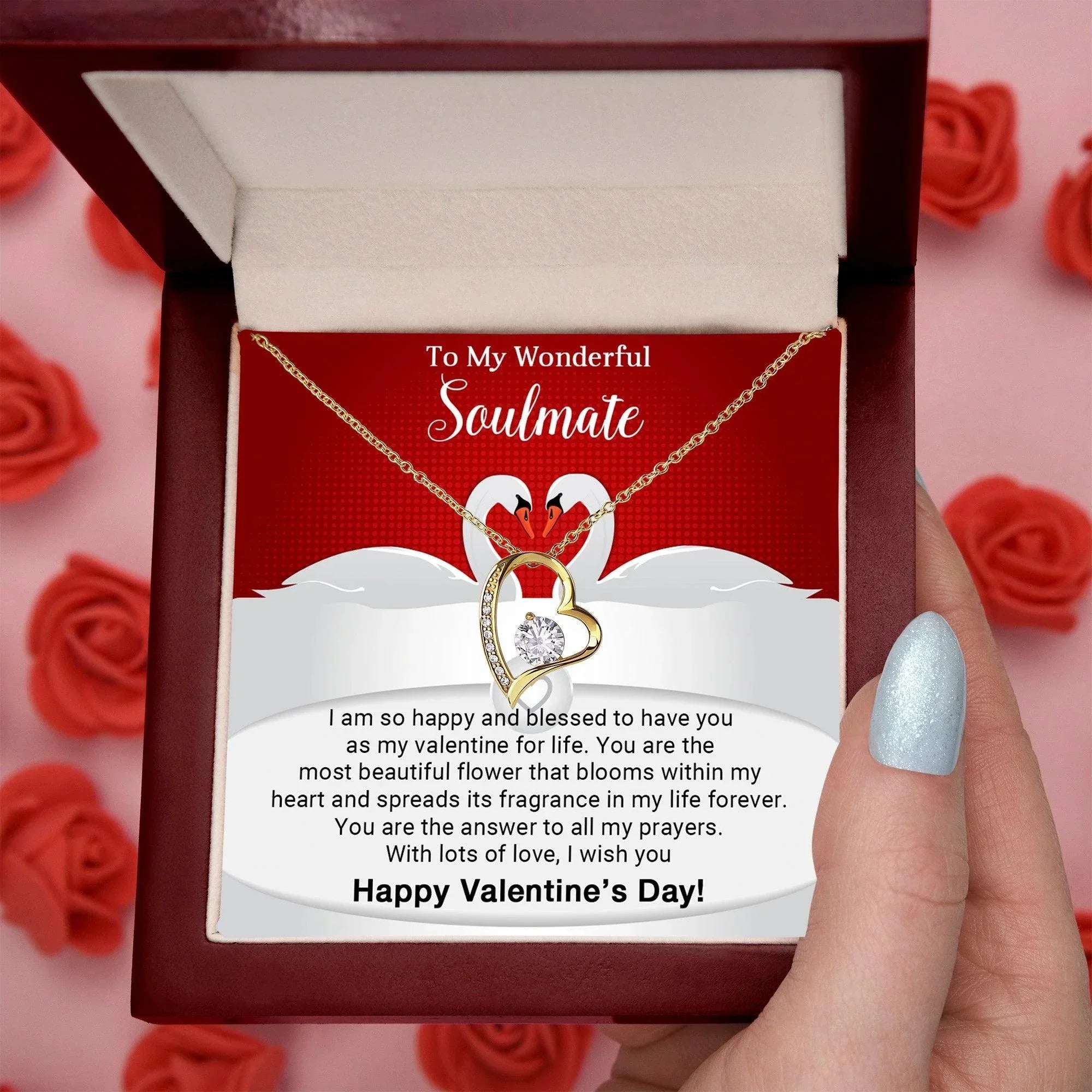 To My Wonderful Soulmate I Am Blessed to Have You for My Valentine Forever Love Pendant Necklace