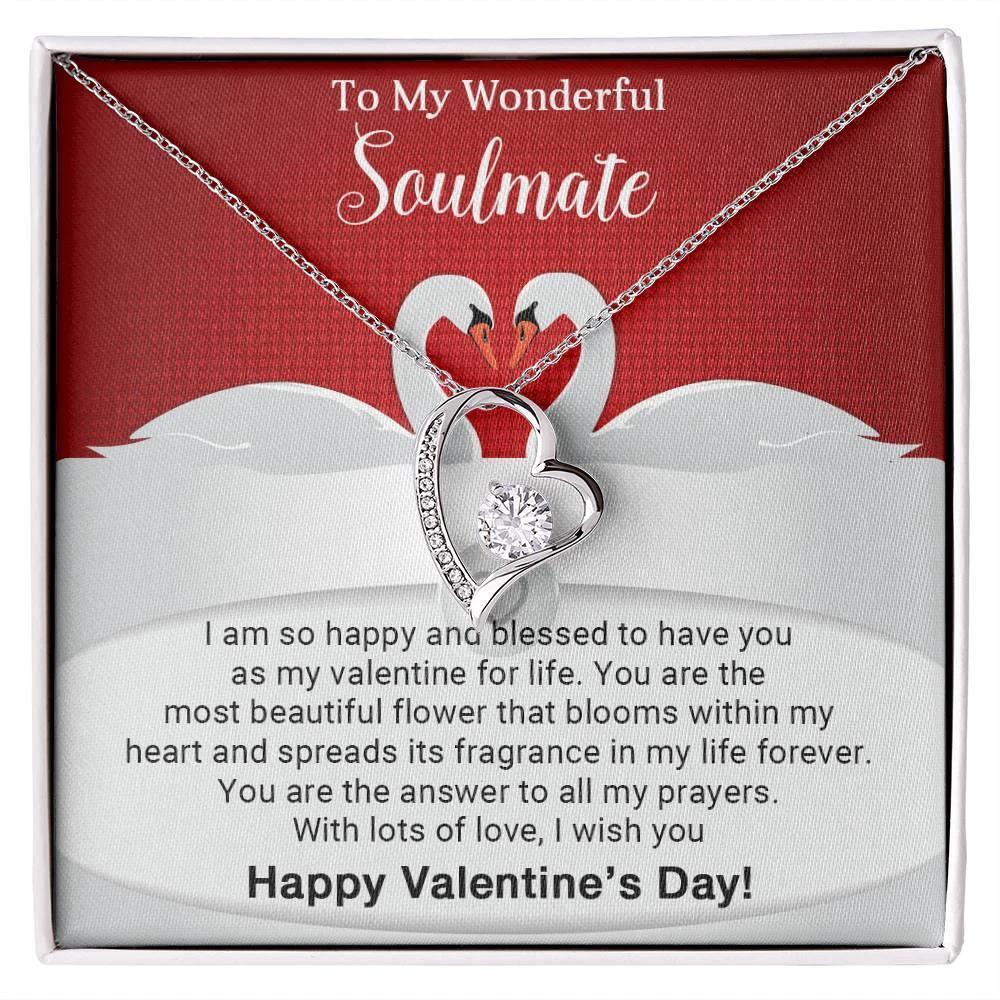 To My Wonderful Soulmate I Am Blessed to Have You for My Valentine Forever Love Pendant Necklace