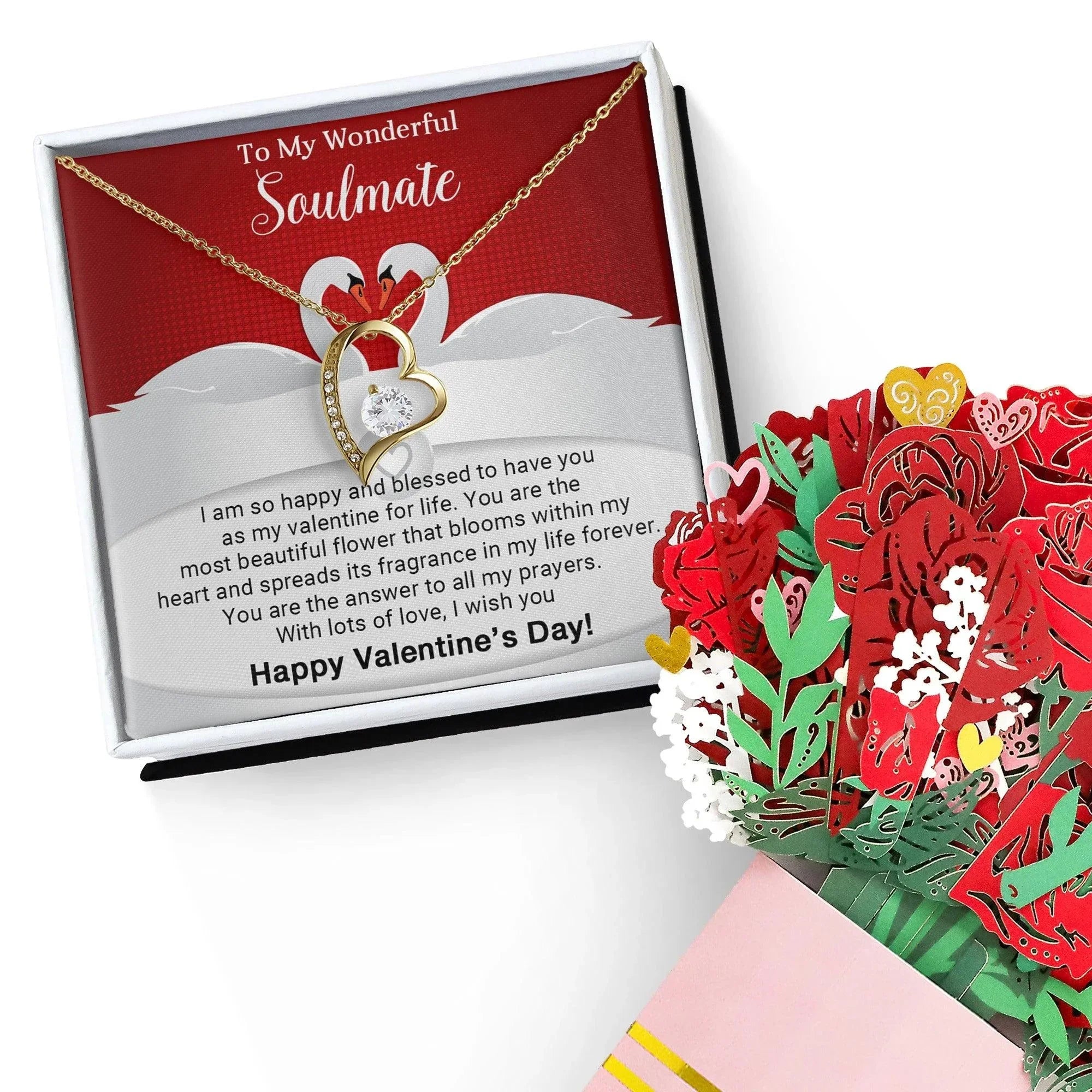 To My Wonderful Soulmate I Am Blessed to Have You for My Valentine Forever Love Pendant Necklace