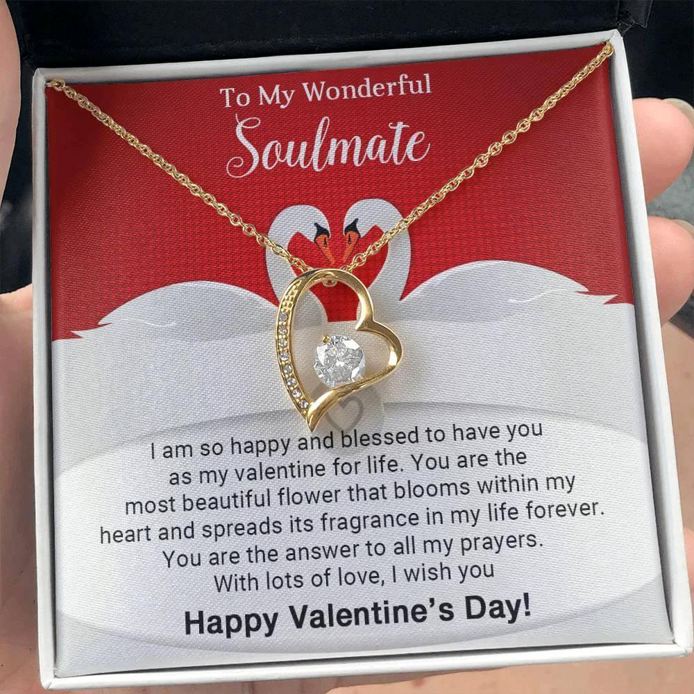 To My Wonderful Soulmate I Am Blessed to Have You for My Valentine Forever Love Pendant Necklace