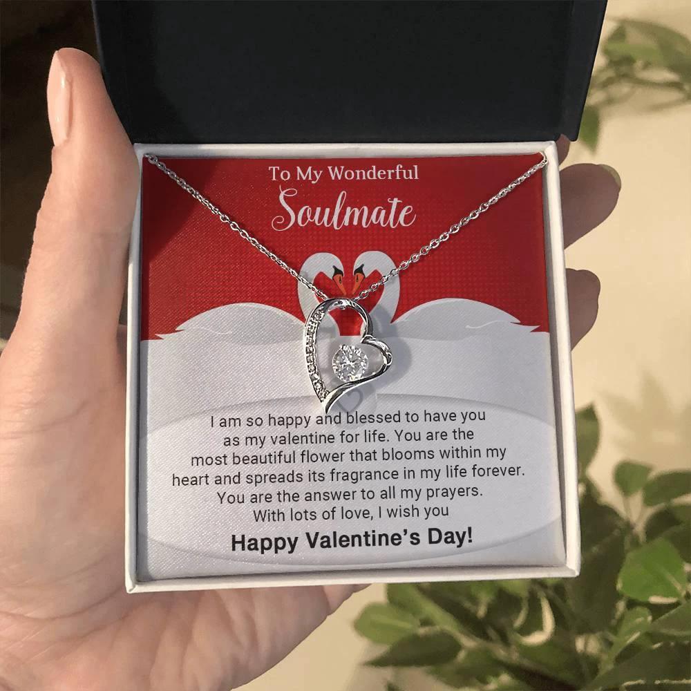 To My Wonderful Soulmate I Am Blessed to Have You for My Valentine Forever Love Pendant Necklace