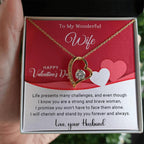 To My Wonderful Wife I Will Cherish You Forever and Always Forever Love Pendant Necklace