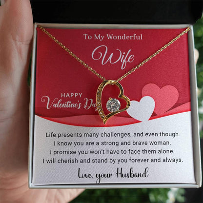 To My Wonderful Wife I Will Cherish You Forever and Always Forever Love Pendant Necklace - Mallard Moon Gift Shop