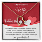 To My Wonderful Wife I Will Cherish You Forever and Always Forever Love Pendant Necklace
