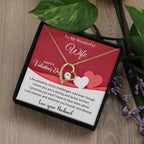 To My Wonderful Wife I Will Cherish You Forever and Always Forever Love Pendant Necklace