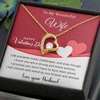 To My Wonderful Wife I Will Cherish You Forever and Always Forever Love Pendant Necklace
