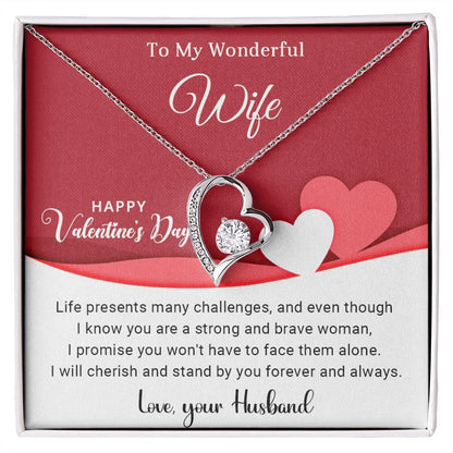 To My Wonderful Wife I Will Cherish You Forever and Always Forever Love Pendant Necklace - Mallard Moon Gift Shop