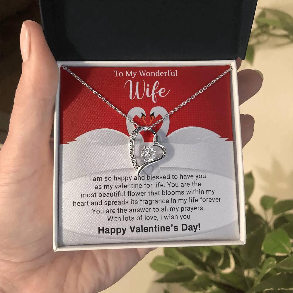 To My Wonderful Wife You are the Answer to my Prayers Forever Love Pendant Necklace
