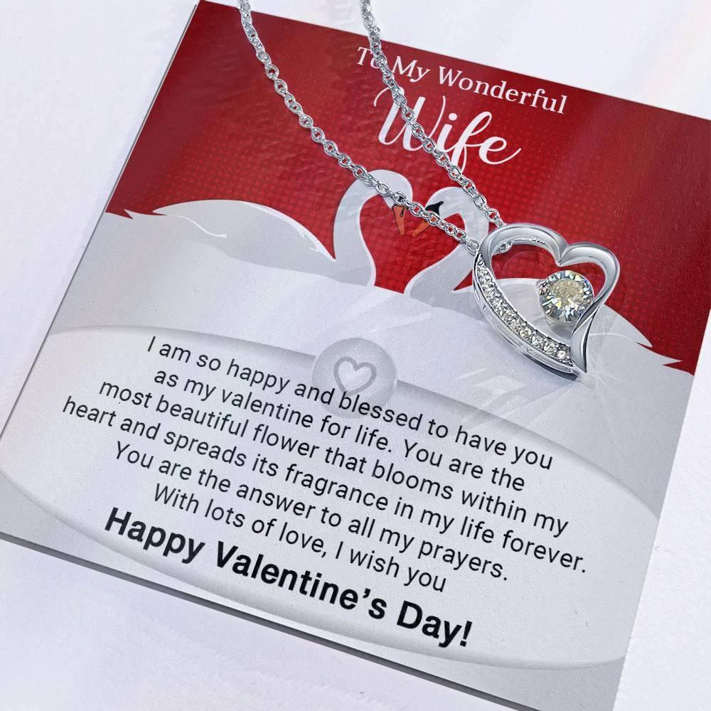 To My Wonderful Wife You are the Answer to my Prayers Forever Love Pendant Necklace